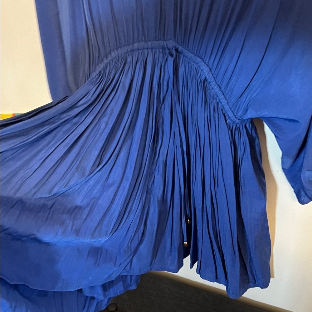 Mustard seed boutique Blue V-Neck Dress with Chain Detail - Picture 3 of 6